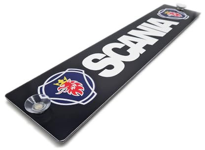 LKW-Namensschilder SCANIA Color Fun schwarzer Hintergrund - Funschilder individuell mit Wunschtext gestaltbar
