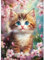 CEOVR Diamond Painting Kit Erwachsene Katze Diamond-painting,30x40 cm Diamant Paintings Kit Blumen und Katzenjunge,5D DIY Diamond Painting Bilder Set Süße Tiere,Crystal Art Set