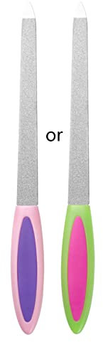 Limes à ongles en acier inoxydable double face en métal avec tampons antidérapants pour manucure et pédicure, outils durables