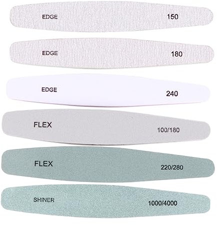 Beaupretty Professional Nail Buffer Block Set 6pc Nail Files Boards for Surface Sanding Polish Removal