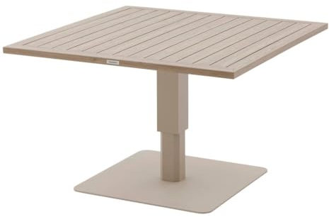 Hespéride - Table de Jardin relevable Carrée Salimia Argile - 110 x 110 x 69 cm - Aluminium Traité Epoxy Antirouille