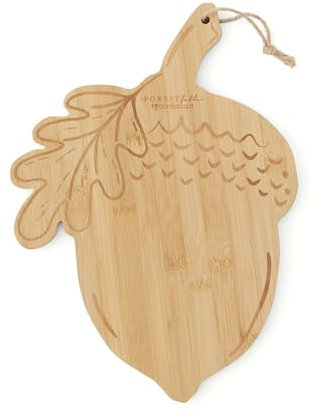 Cooksmart Forest Fable Acorn Shaped Bamboo Board | British Designed Woodland-Inspired Chopping Board | Eco-Friendly & Durable Kitchen Accessory | Rustic Farmhouse Serving Board | Handwash Only