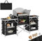 WOLTU Mesa de Cocina Camping, Mesa Plegable para Picnic, con Estantes de Almacenaje, Gabinete Camping Portatil, Aluminio y MDF, CPT8157, Negro