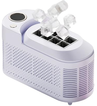 KYOFIS Macchina for Il Ghiaccio Portatile da 12 V for Auto/Campeggio, 8 cubetti in 10 Minuti, Macchina for Il Ghiaccio compatta da banco, Macchina for cubetti di Ghiaccio Fast Pebble(Purple)