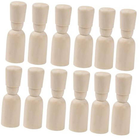 DOITOOL 12stücke Holzpuppe Diy-dekoration Aus Holzfiguren Zum Selberbasteln Für Junge Mädchen Mit Kreativpuppe Und Holzornament Glatt Und Gratfrei Für Feinmotorik-training