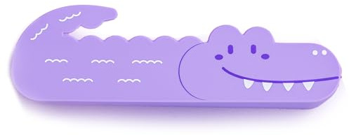 xianynow Pencil Case, Crocodile Stationery in Soft Silicone, Animals Pencil Case, Pen Bag, Desk Pen Holder, Big Capacity Pouches, Zipper Closure, Purple