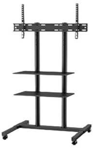 TRWUQHGD Meuble TV mobile réglable en hauteur avec roulettes, Double plateau for équipement audiovisuel, meuble TV roulant for chambre à coucher(32-70 in)