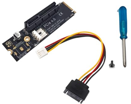 Heoscus PCIE 4X Power Card Transfer Adapter for Computer Accessories PCIE Card Hard Drive Converter Data Transfer Adapter
