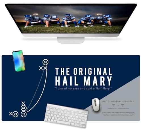French KOKO Large Mouse Pad Desk Mat Keyboard Pad Desktop Home Office School College Big Laptop Protector Computer Dallas Football Mousepad Gaming Men Boy Gifts XL Cowboys Hail Mary