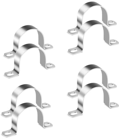 ANGEEK U-Rohrschellen 45MM Dicke 1.8mm | Edelstahl-Doppelloch-Rohrschellen Befestigungsschellen für die Befestigung von Gasrohren,Kabeln und Wasserrohren (8pcs)