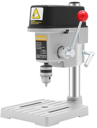Mini Bench Drill Press, 340W Electric Precision Bench Drill Stand Portable Bench Drilling Machine, 3-Speed Variable Speed for Drilling Vertical & Angled Holes