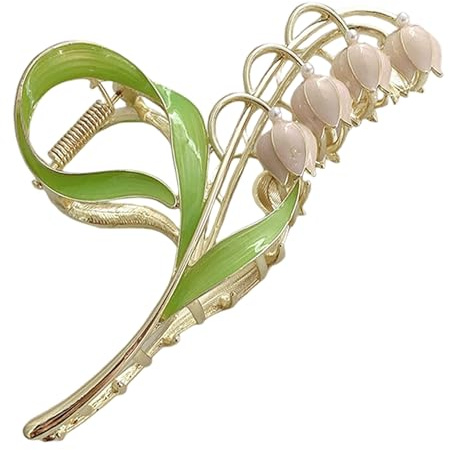 Pince à cheveux Lily, pince à griffes de fleurs, cheveux de lys blanc - accessoire floral en métal qualité supérieure pour le style l'arrière la tête des femmes