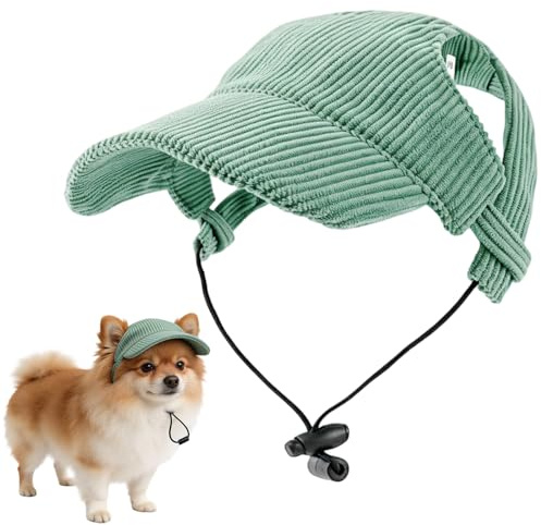Hunde Cappy mit Ohrlöchern für Kleine Hunde und Katzen | Sonnenschutz, Verstellbarer Kinnriemen, Sommer Outdoor, Sonnenhut