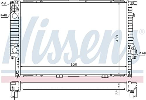 NISSENS Kühler Motorkühlung Kühler Wasserkühler Motorkühler Netzbreite 438mm Netzlänge 650mm Netztiefe 32mm 60622A
