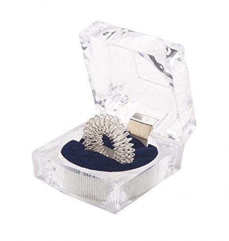 CHI-ENTERPRISE - Premium Massagering für den Finger | Antistress, Akupressur, Anxiety Ring | Inhalt: 1x Antistress Ring (silber/groß) mit Schatulle