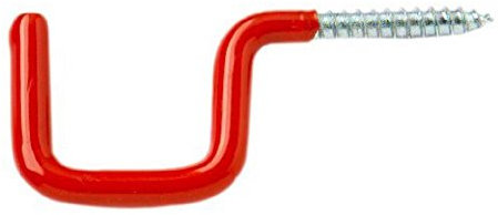 Merriway® BH00901 Small Square Storage Shed Garage Hook Plastic Coated - Red, Pack of 6