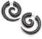 Spirale Orecchini finto orecchino in legno con sistema a incastro in argento Sterling, diametro 2,5 cm, scheletro orecchino, prezzo al paio