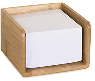 Osco Bamboo Memo Pad with 500 Sheets, Desk Note Block and Message Dispenser for Office and Home Desk, Natural Finish, Stylish Stationery Accessory, 6.7 × 11.8 × 11.8 cm