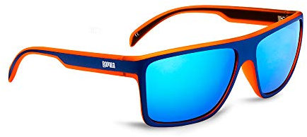 Rapala, Sonnenbrille zum Angeln, Schutz vor UV-Strahlen, ideal für Angelfreunde, Gestell in Blau und Orange, 13,5cm