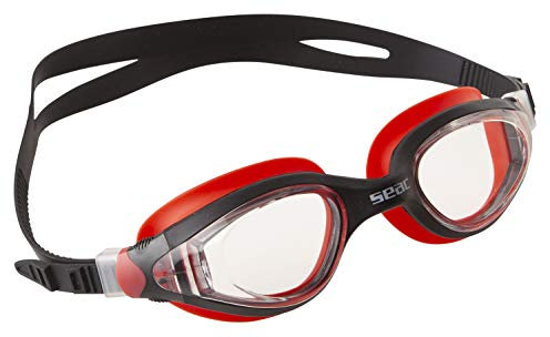Seac Ritmo, Gafas de natación en la piscina y en el mar para mujeres y hombres, negro/rojo