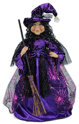 Windy Hill Collection 45,7 cm violett & schwarz Tischstoff Halloween Herbst Ernte Hexe Sammelfigur Figur Kunststoff Kegel Körper 918002