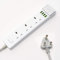 UK To Soweto Travel Adapter Plug 3 Sockets and 4 USB Ports Grounded 7 In 1 Works in SA Botswana Type M 1.25 Meter Lead