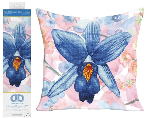 DIAMOND DOTZ Painting Kit: Pillow S/Garden Blue, 45x45cm