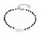 Black Crystal Bracelet for Women, Rose Gold and Silver Plated Stainless Steel Chain Wrist Bracelet with Charm Heart, Star, Four Leaf Clover (#3 Four Leaf Clover, Silver Plated)