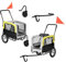 pro.tec Rimorchio 2 in 1 per Bicicletta e Passeggiata per Cani e Animali Domestici Fino a 20 kg Carrello con Ruote Pneumatiche Copertura Impermeabile - Giallo-Grigio-Nero