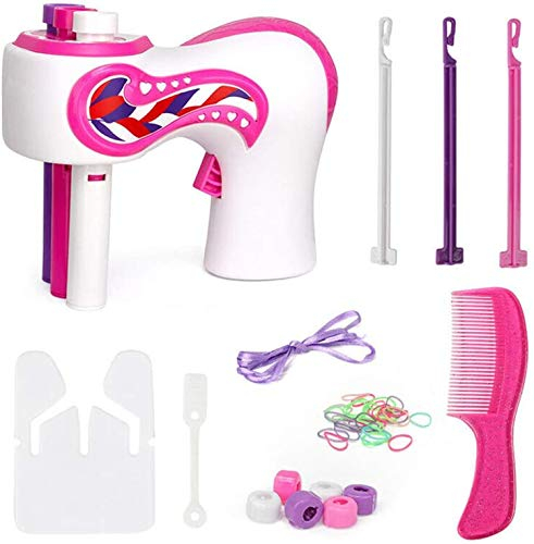 Youning Haarflechtmaschine Elektrische Automatische Haarflecht Vorrichtung Modefrisur 3 Twist Hair Braided Kit Automatic Braiding Device für Mädchen Frauen Weihnachten Geschenk (A)