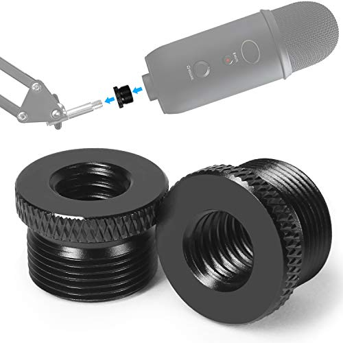 Frgyee Schraubgewinde-Adapter, 1,6 cm männlich auf 0,95 cm weiblich, Mikrofon-Schraube für Blue Yeti/Blue Snowball/Blue Yeti X Mikrofonständerhalterung (schwarz)