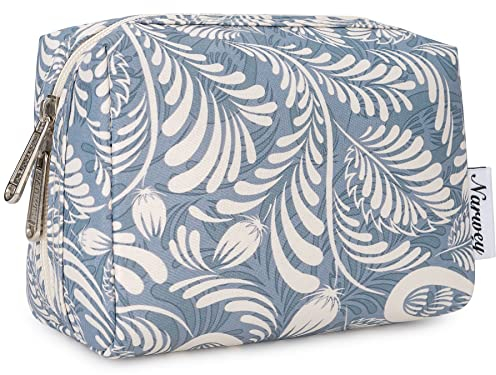 Narwey Trousse de Toilette de Voyage Trousse de Maquillage Moyen Organisateurs de Toilettes Accessoires de Voyage (Feuille Bleue,Moyen)