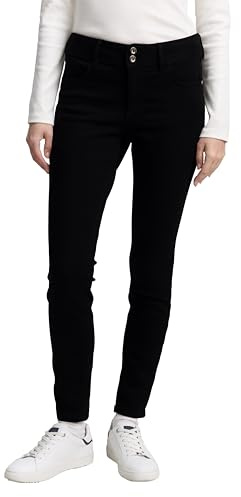 TOM TAILOR Damen Jeans Alexa - Skinny Fit - Schwarz - Black Black Denim Stretch