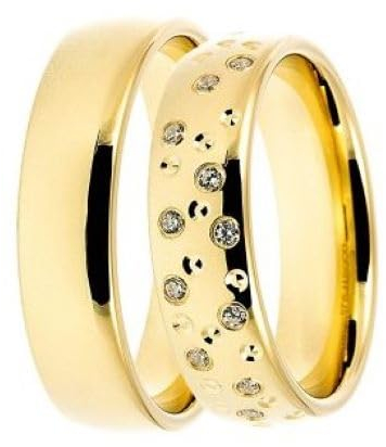 DOOSTI Trauring/Ehering/Partnerring - STERNENHIMMEL 925/- Silber Ring - Damen und Herren Variante - hochwertig vergoldet – Mit Gratis Wunschgravur (Ring mit Zirkonia, 56)