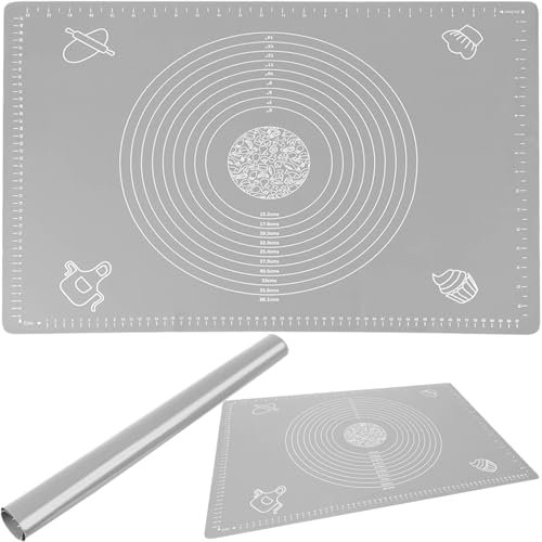 Backunterlage Antihafte Rutschfeste Backmatte Silikon 64x 45cm Teigunterlage Ausrollmatte Silikonmatte 14107, Bunt