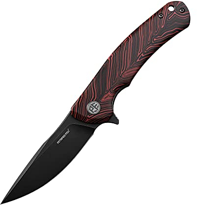 Petrified fish PF949 Warrior Klappmesser, 3.54 K110 Stahl Klinge G10 Griff, Mit Kugellager EDC Taschenmesser (Red G10)