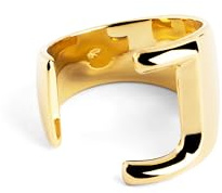 SINGULARU - Personalisierter Signet Letter Ring. Messing mit 18 Kt Vergoldeter Beschichtung. Schmuck für Damen. Buchstabe A-Z.