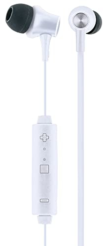 SCHWAIGER -KH710BTW 512- In-Ear Kopfhörer mit Bluetooth-Funktion & integriertes Kabelmikrofon | Telefonieren direkt über den Kopfhörer | mit Verschiedene Silikonpolster Größen