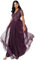 Maya Deluxe Damen Women's Maxi Ladies V-neck Plus Size Ball Gown Short Sleeves Long Elegant Empire Wa Bridesmaid Dress, Berry, 44 EU