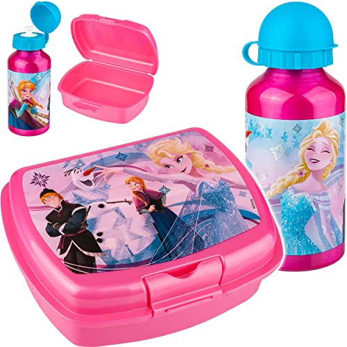 alles-meine.de GmbH Kinder Geschirr & Zubehör Verschiedene Artikel frei wählbar die Eiskönigin - Frozen - Set: Trinkflasche + Lunchbox/Brotdose - BPA frei - Brotbüchse Küch..