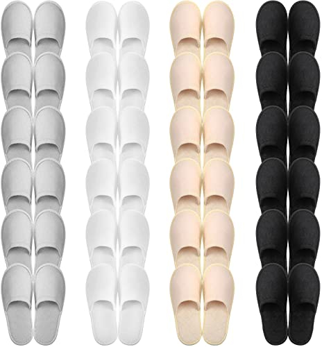 24 Paia Pantofole Usa e Getta Antiscivolo, Pantofole Multi Colore, Punta Chiusa per Ospiti Spa Famiglia Hotel Festa Casa, Inaugurazione Casa