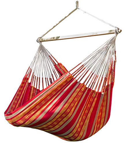 Potenza Hängesessel 160x115 cm Pereira L Hängestuhl, Hängesitz bis 130 kg Handgefertigt aus Baumwolle Hängematte Schaukelstuhl (Mandarin)