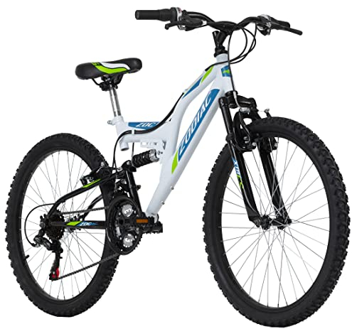 KS Cycling Kinder-Mountainbike Fully 24'' Zodiac weiß-grün RH 38 cm