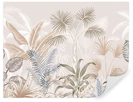 Tapeko Papier Peint Jungle 360x250 cm style 3D Jungle Tropiques Palmiers Feuillage Arbres Nature Papier Peint intissé pour Chambre Salon Personnalisé Décoration Murale u06685