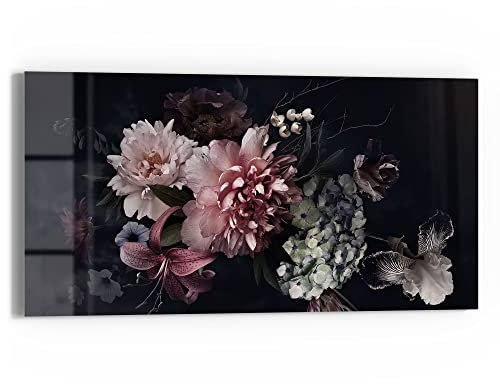 DEQORI Glasbild Echtglas | Motiv Blühende Pracht | horizontal einteilig 60x30 cm | schöne Dekoration | Wandbild für Wohnzimmer, Schlafzimmer, Flur & Küche | moderne Wanddeko