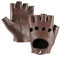 MGGMOKAY Damen Fingerlose Schaffell Autofahrer Lederhandschuhe Rock Punk Handschuhe,Braun,L