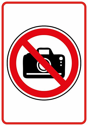 Daged Filmen und Fotografieren verboten Kamera Filmaufnahmen Aufkleber 22x15 cm Bildaufnahmen Kameras Hinweiszeichen Sicherheitszeichen Sticker T-061