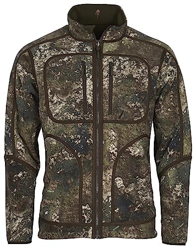 Pinewood Furudal Reversible Camou Fleece für Herren. Zum Wandern, Trekking, Jagd, Hundesport und vielen Outdoor-Aktivitäten (Jagd BRAUN/STRATA, XL)