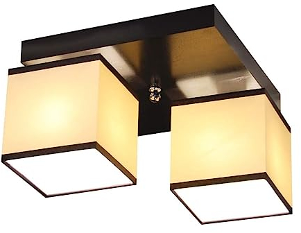 alfalux Deckenlampe LLS220Dw Deckenleuchte Leuchte 2-flammig Holz Kinderzimmer Wohnzimmer Lampe LED-geeignet (ECRU PVC mit Besatz)