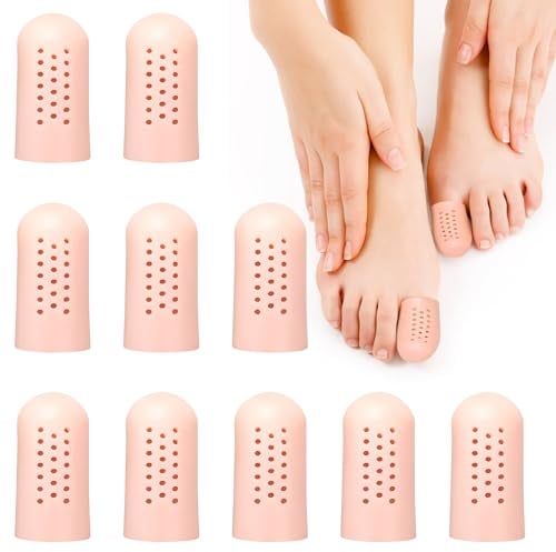 Gel Zehenkappen Zehenschutz Großer Zeh Atmungsaktive Zehenkappen Für Hühneraugen Blasen Fehlende Oder Eingewachsene Zehennägel Schwielen Reibungsschmerzen Beige 10 Stück